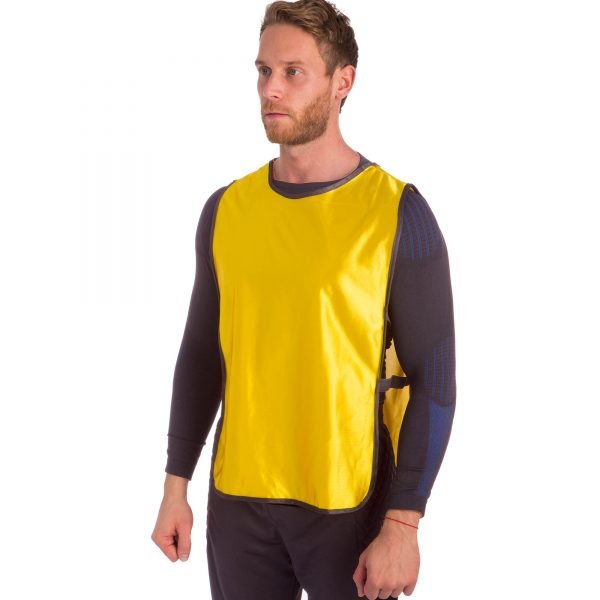 Манишка для футбола мужская с резинкой (PL, р-р XL-66х44+20см, цвета в ассортименте) - Цвет Желтый