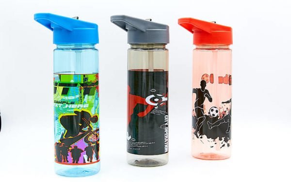 Бутылка для воды спортивная SP-Planeta BASKETBALL 600 мл (PC, черный, синий, красный)