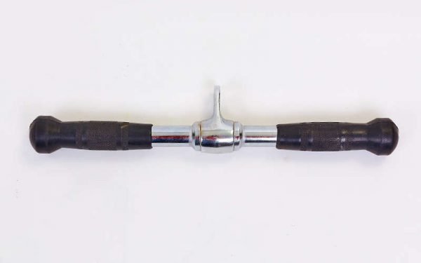 Ручка для тяги на трицепс, бицепс прямая c вращающимся подвесом с PU накладкой Record (l-40см)