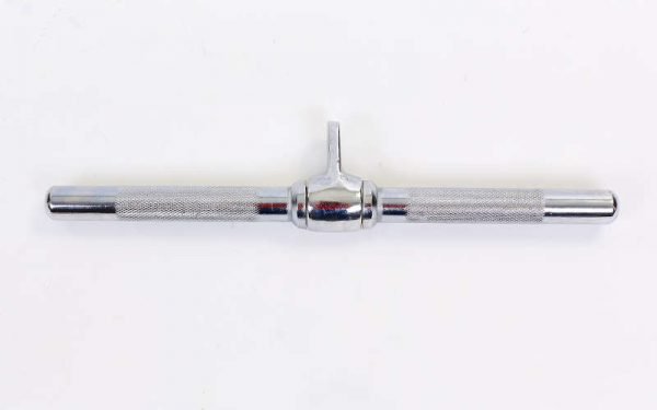 Ручка для тяги на трицепс, бицепс прямая c вращающимся подвесом с насечкой Record (l-40см)