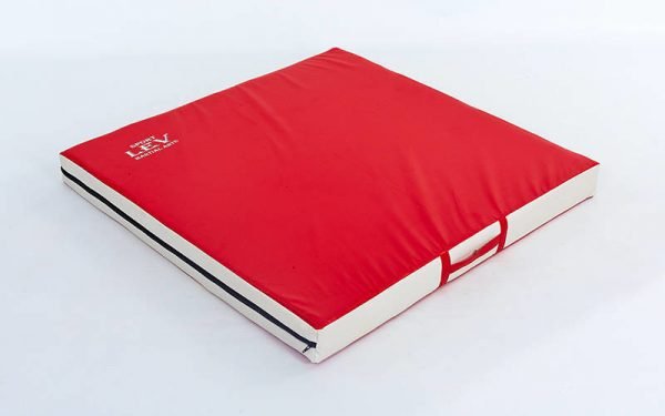 Мат спортивный PVC 1x1м x10см UR LEV (наполнитель-поролон, на молнии, красный-белый)