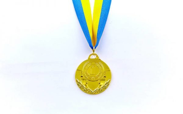 Медаль спортивная с лентой AIM d-5см (металл, 25g, 1-золото, 2-серебро, 3-бронза) - Цвет Золотой
