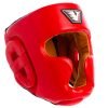 Шлем боксерский с полной защитой кожаный VELO (р-р M-XL, цвета в ассортименте) - Красный-XL