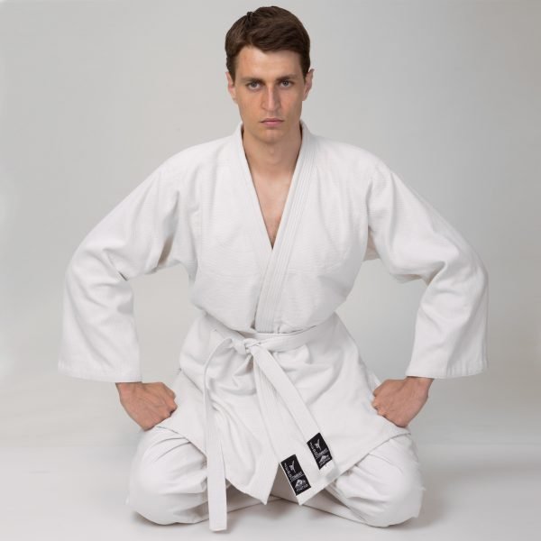 Кимоно для дзюдо MATSA (хлопок-плотность 450г на м2, размер 000-7, рост-110-200см, белый) - 000 (рост 110)