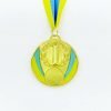 Медаль спортивная с лентой UKRAINE d-6,5см с укр. символикой (металл, 40g золото, серебро, бронза) - Цвет Золотой