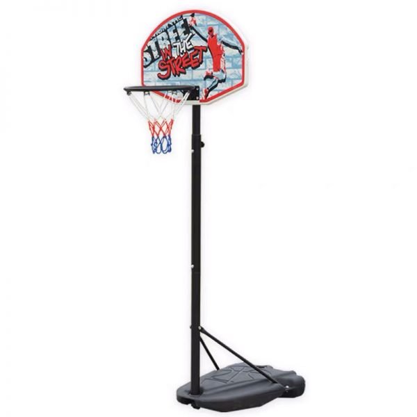 Стойка баскетбольная со щитом (мобильная) KID (щит-PE р-р 66x45см, кольцо-сталь d-32см, регул.высота 175-225см)