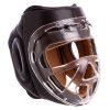 Шлем для единоборств с прозрачной маской кожаный ELS (р-р XS-XL, цвета в ассортименте) - Черный-XS