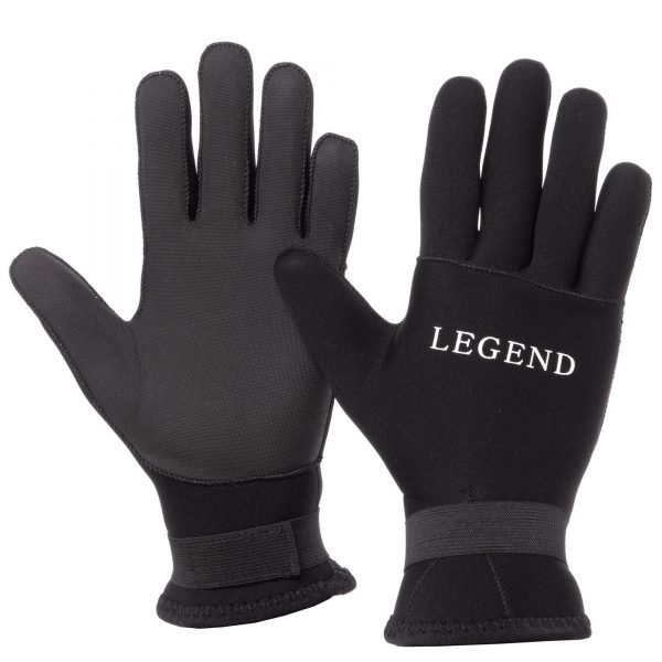 Перчатки для дайвинга LEGEND (3мм неопрен, размер M-XL-8-11, черный-серый) - M (8-9)