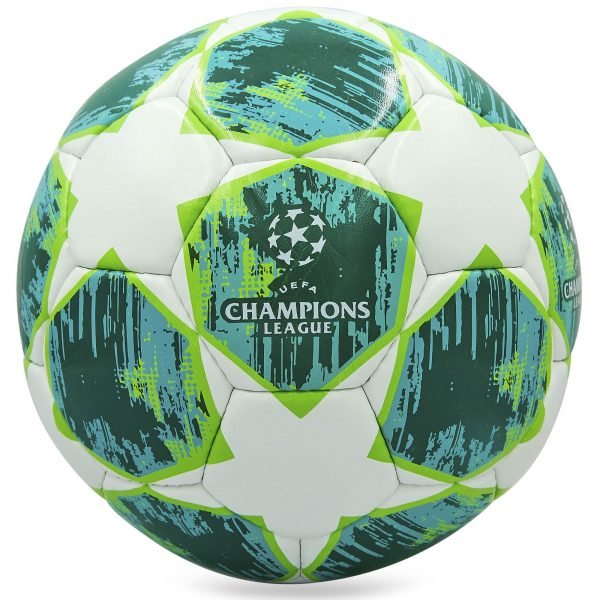 Мяч футбольный №5 PU ламин. CHAMPIONS LEAGUE 2018-2019,08,06 (№5, 5 сл., сшит вручную, цвета в ассортименте) - Цвет Зеленый-белый