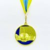 Медаль спортивная с лентой Футбол d-6,5см место 1-золото (металл, d-6,5см, 60g)