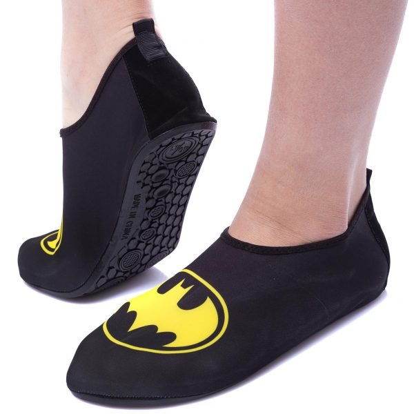 Обувь Skin Shoes для спорта и йоги BATMAN размер S-3XL-34-45 длина стопы 20-29см (неопрен, т.серый-желтый) - S-34-35-20-21cм