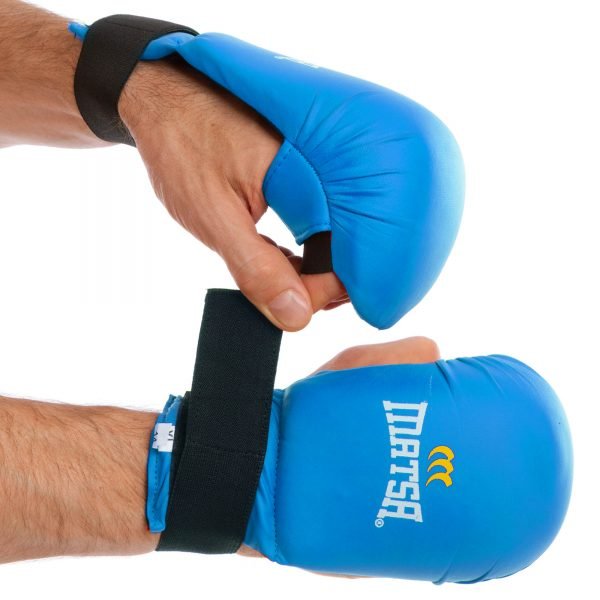 Перчатки для каратэ Zelart (PU, р-р L-XL, манжет на резинке, цвета в ассортименте) - Синий-L