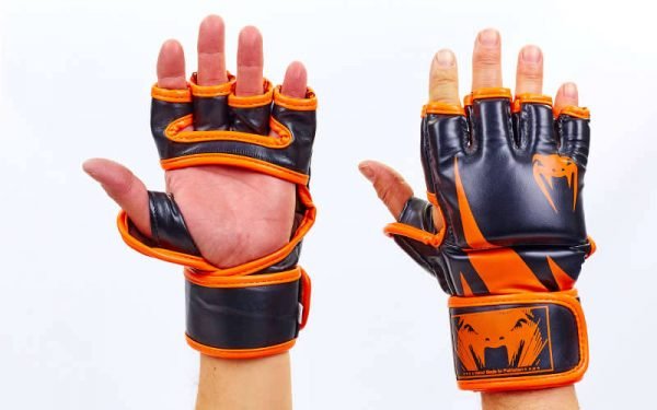 Перчатки для смешанных единоборств MMA FLEX VNM CHALLENGER (р-р S-XL, цвета в ассортименте) - Оранжевый-L