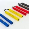 Нунчаку тренировочные соедененные шнуром ВО-5948 (пластик, неопрен, полиэстер, черный, желтый, красный, синий)