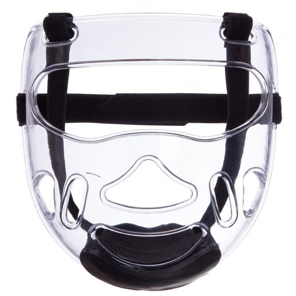 Маска защитная на шлем для тхэквондо (пластик, р-р S для шлема S-M, L для шлема L-XL, прозрачный) - S