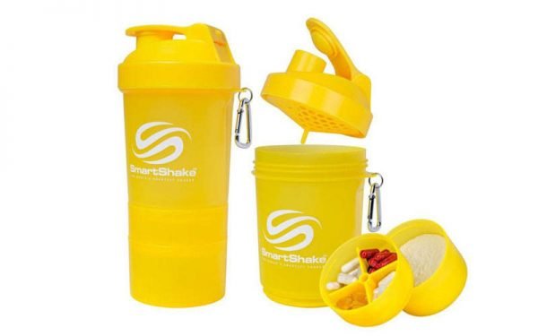 Шейкер 3-х камерный для спортивного питания SMART SHAKER ORIGINAL (400+100+100мл, цвета в ассортименте) - Цвет Желтый
