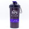 Шейкер 3-х камерный для спортивного питания SMART SHAKER SIGN JAY CUTLER (600мл, черный-фиолетовый)