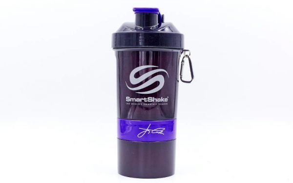 Шейкер 3-х камерный для спортивного питания SMART SHAKER SIGN JAY CUTLER (600мл, черный-фиолетовый)