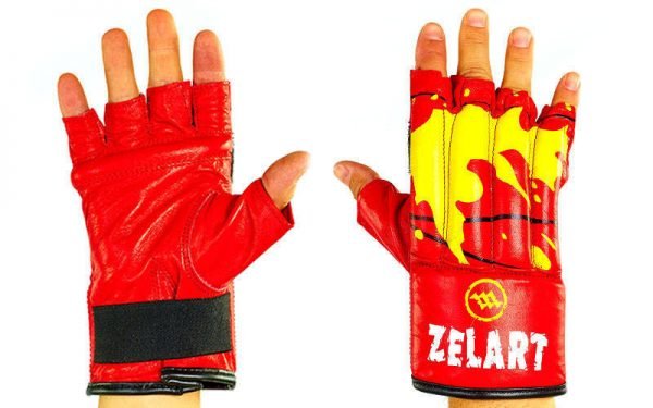 Снарядные перчатки шингарты кожаные ZELART (размер M-XL, цвета в ассортименте) - Красный-M