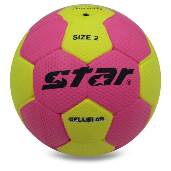 Мяч для гандбола Outdoor покрытие вспененная резина STAR (PU, р-р 2, розовый-желтый)
