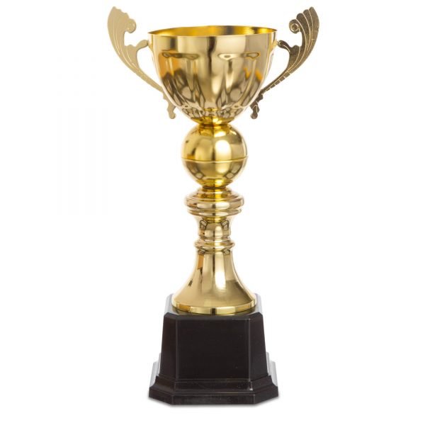 Кубок спортивный с ручками (металл, пластик, h-34см, b-19см, d чаши-10см, золото)