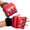 Перчатки для смешанных единоборств MMA кожаные VELO (р-р S-XL, цвета в ассортименте) - Красный-XL