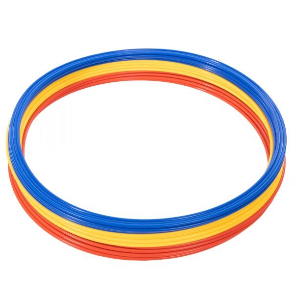 Кольца тренировочные (пластик, d-60см, в комплекте 12шт.красный, желтый, синий, оранжевый)