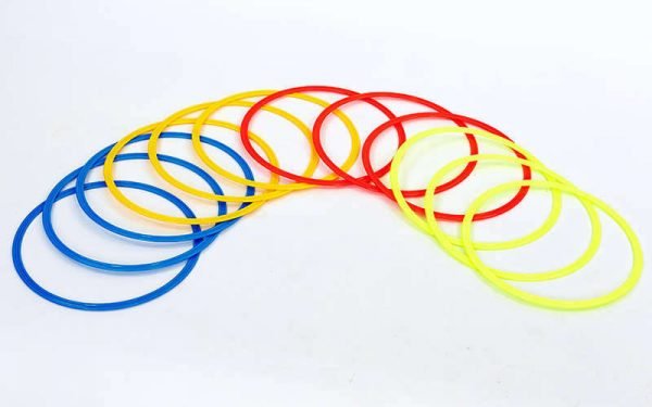 Кольца тренировочные в чехле (пластик, d-40см, в комплекте 12шт, красный, желтый, синий, оранжевый)