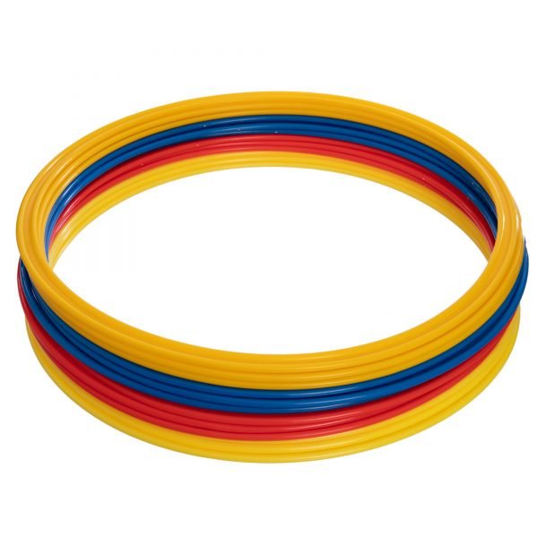 Кольца тренировочные в чехле (пластик, d-50см, в комплекте 12шт, красный, желтый, синий, оранжевый)