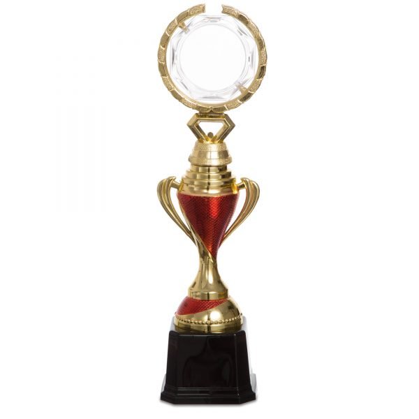 Награда (приз) спортивная (пластик, h-34,5см, b-8,5см, золото)