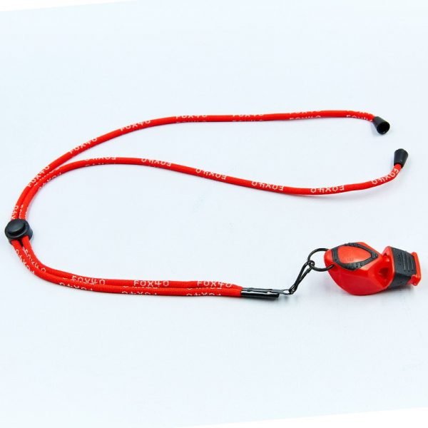 Свисток судейский пластиковый CMG (115dB, на шнуре, цвета в ассортименте) - Цвет Красный