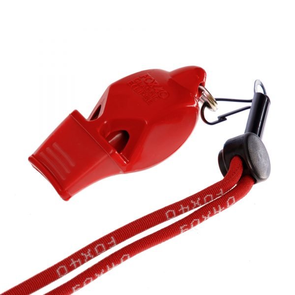 Свисток судейский пластиковый CMG (115dB, на шнуре, цвета в ассортименте) - Цвет Красный
