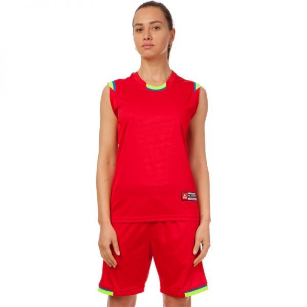 Форма баскетбольная женская Lingo Reward (полиэстер, размер L-2XL(44-50), цвета в ассортименте) - Красный-салатовый-L (44-46)
