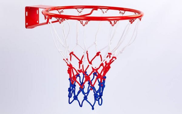 Сетка баскетбольная (полипропилен, 12 петель, цвет бело-красно-синий, в компл. 2 шт.)