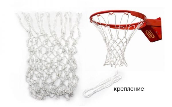 Сетка баскетбольная Антимороз UR (полиамид, d-3,5мм, белый, в компл. 1шт)