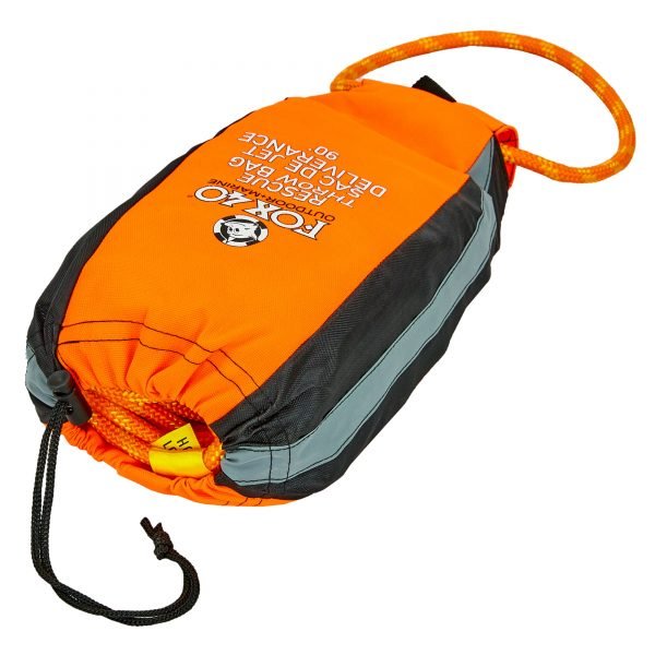Спасательный нетонущей канат l-27м в водонепроницаемом мешке FOX40 RESCUE THROW BAG (полипропилен, оранжевый)