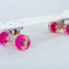 Скейтборд пластиковый Penny LED WHEELS 22in со светящимися колесами (белый-розовый)