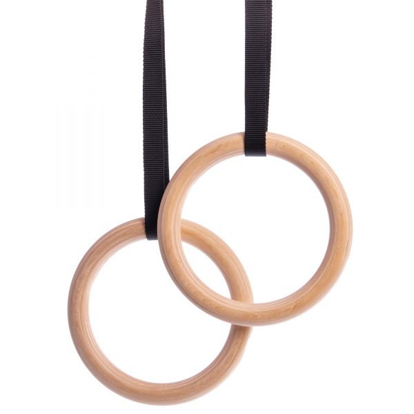 Кольца гимнастические для Кроссфита (ленты-нейлон длина-4,5м, кольцо-дерево d-23,5х2,8см)