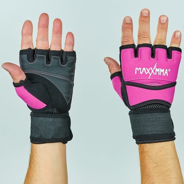 Перчатки-бинты внутренние из неопрена мужские MAXXMM (р-р S-XL, цвета в ассортименте) - Малиновый-черный-S-M