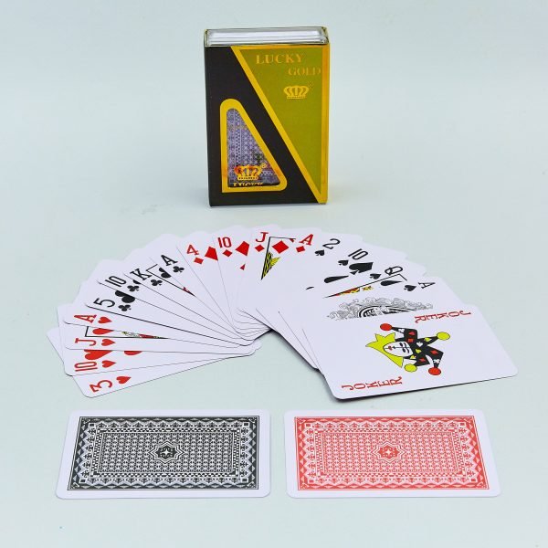 Игральные карты пластиковые LUCKY GOLD (колода в 54 листа, толщина-0,4мм)