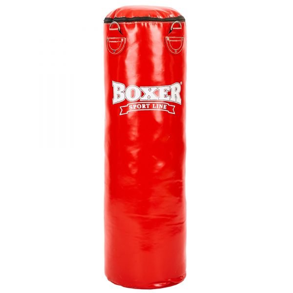 Мешок боксерский Цилиндр ПВХ h-100см BOXER Классик (наполнитель-ветошь х-б, d-33см, вес-26кг, цвета в ассортименте) - Цвет Красный