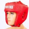 Шлем боксерский открытый Кожвинил SPORTKO UR Бокс (р-р М-XL, цвета в ассортименте) - Красный-L