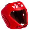 Шлем боксерский профессиональный кожаный AIBA VELO (р-р S-XL, цвет красный) - S