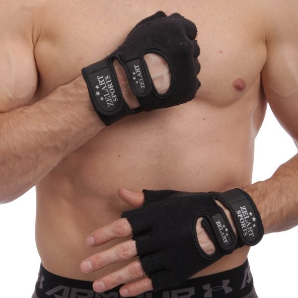 Перчатки спортивные многоцелевые кожаные Zelart размер M-L черный - M