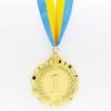 Медаль спортивная с лентой PREMIER d-6,5см (металл, d-6,5см, 38g, 1-золото, 2-серебро, 3-бронза) - Цвет Золотой