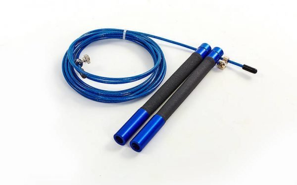 Скакалка профессиональная со стальным тросом скоростная с подшип. (l-3м, d-2,6мм, цвета в ассортименте) - Цвет Синий