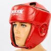 Шлем боксерский открытый с усиленной защитой макушки кожаный BOXER (р-р M-XL, цвета в ассортименте) - Красный-M