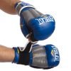 Перчатки гибридные для единоборств ММА кожаные ELS (р-р 10-12oz, цвета в ассортименте) 0271 - Синий-серый-10 унции
