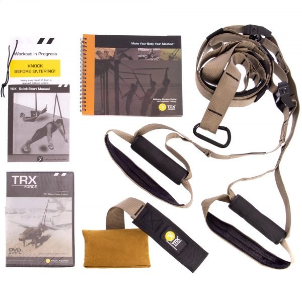 Петли TRX функциональный тренажер KIT FORCE T1 (петли подвесные, дверное крепление, DVD, сумка, хаки)