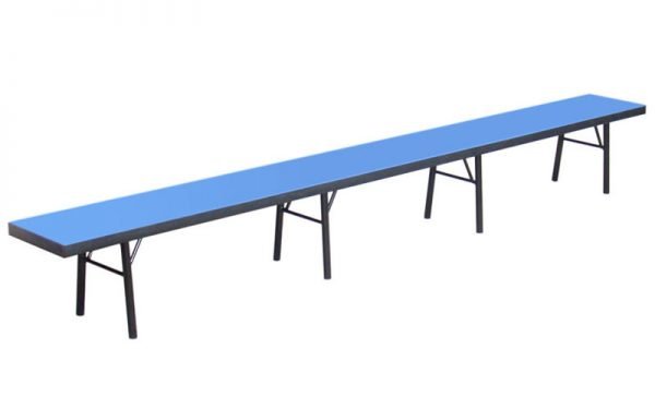 Скамейка для спортзала UR (р-р 270x27x30см, вес 22кг, ДСП толщ.32мм, металл, пластик, синий)